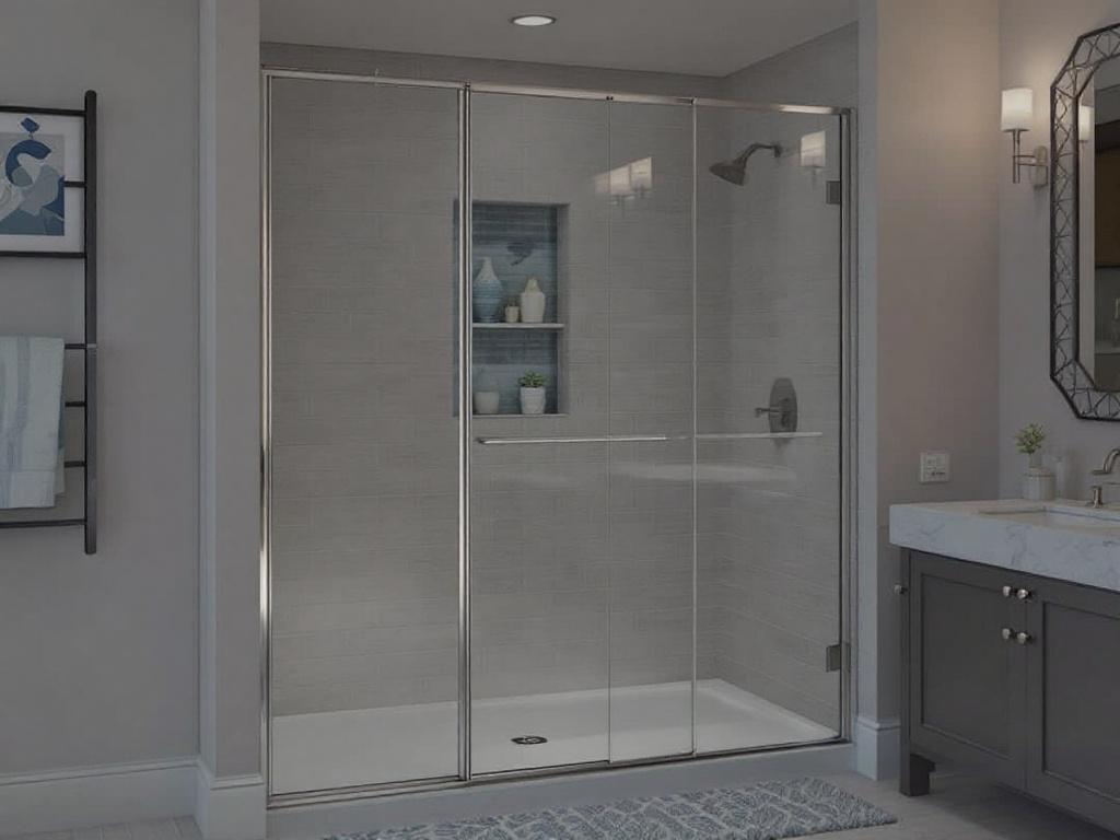 An illustrated guide on installing bi-fold shower doors in a Boston home.
