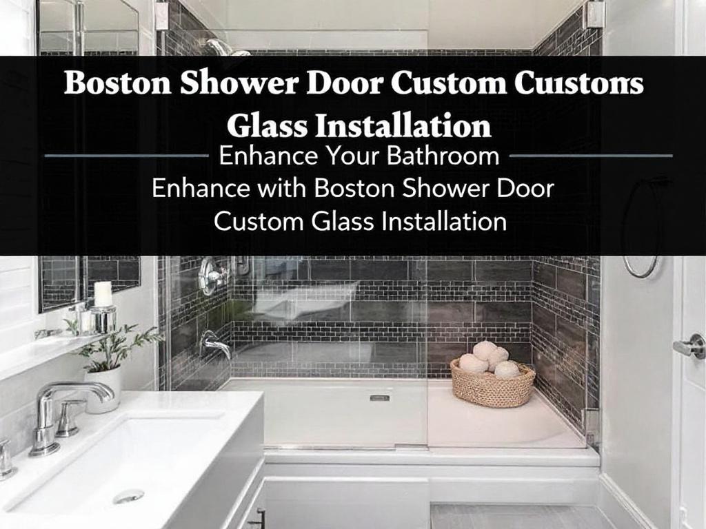A modern, contemporary design of Boston Shower Door's custom glass installation, a true example of excellence.  