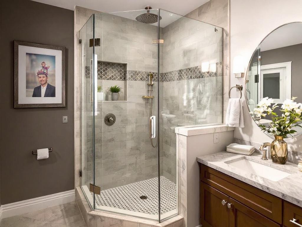 Alt text: A skilled technician installing a high-quality shower door near Billerica MA, illustrating superior craftsmanship.