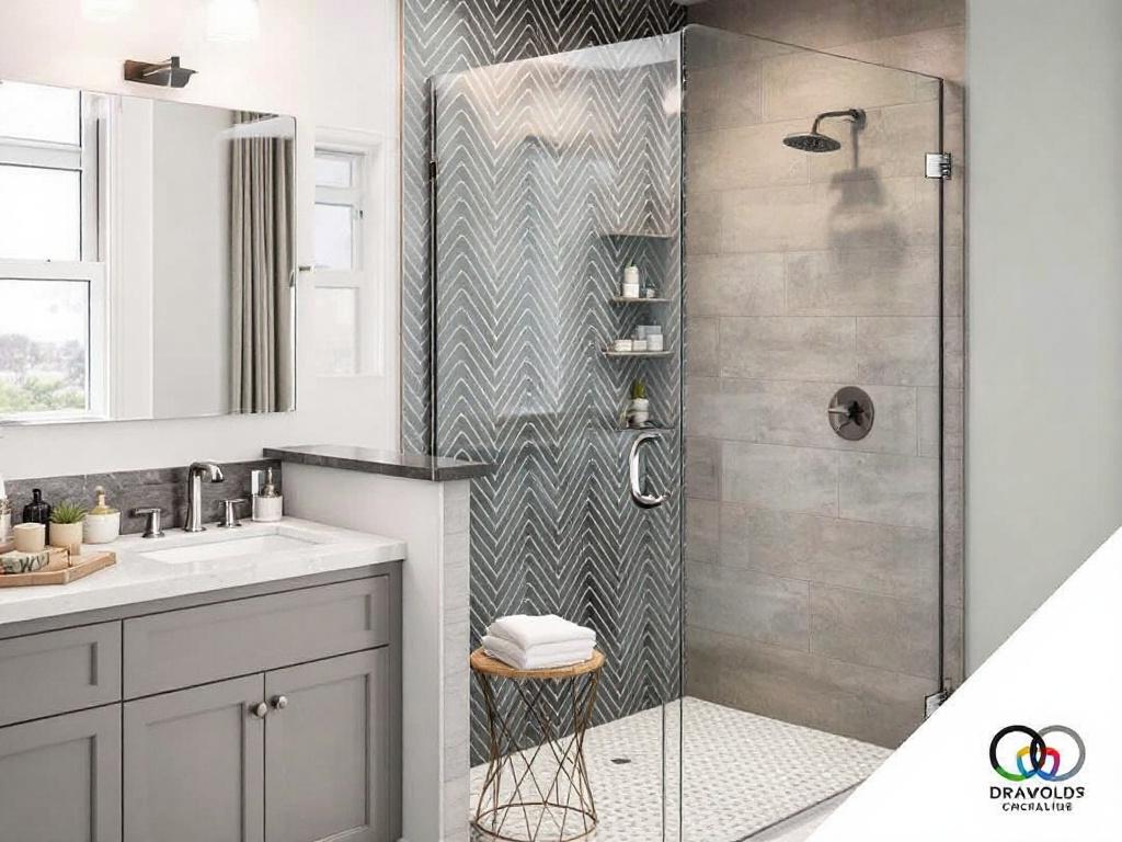 Professional team installing a modern shower door in a Boston home.