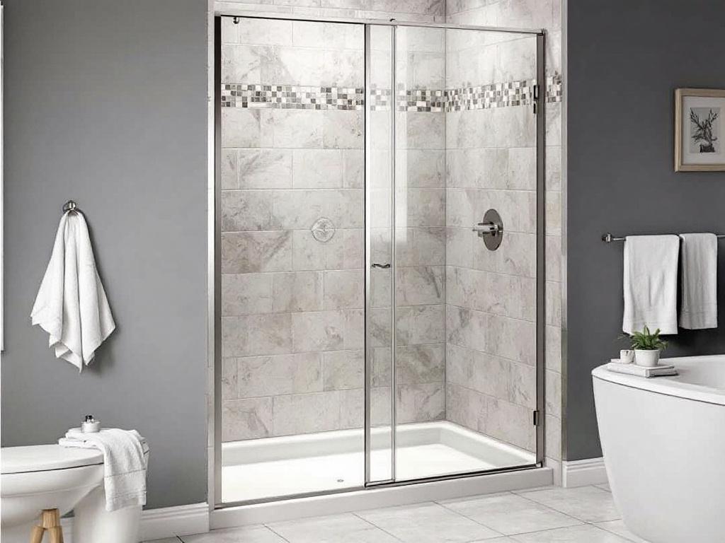 Technician skillfully installing a sliding shower door