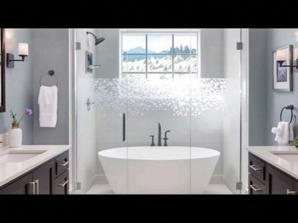 'Custom shower door being installed through a professional service in Boston, enhancing bath decor.'