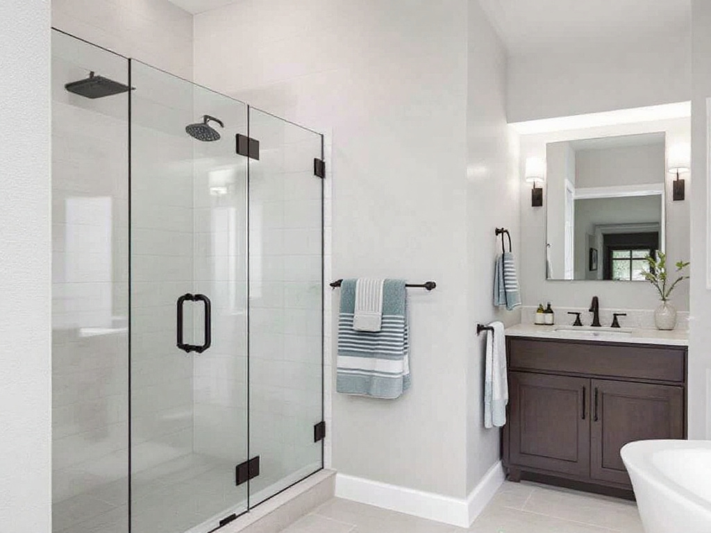 Custom glass installation by Boston Shower Door displaying superior craftsmanship