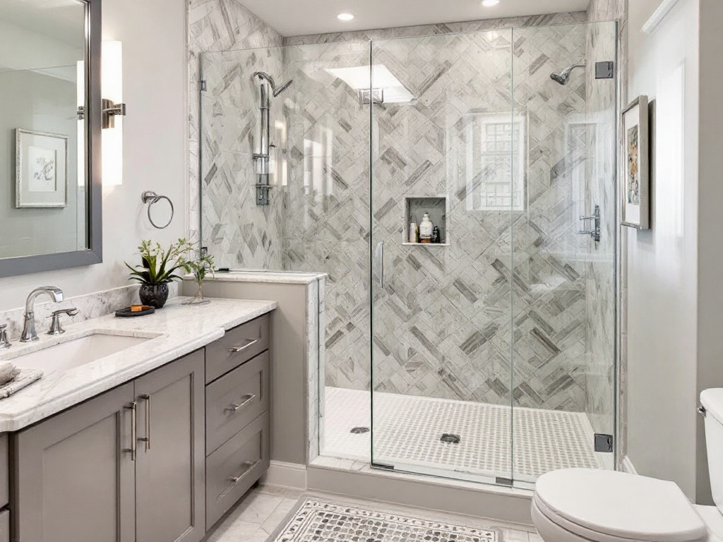 Image showcasing a professional guide for customized glass shower door installation in Boston.