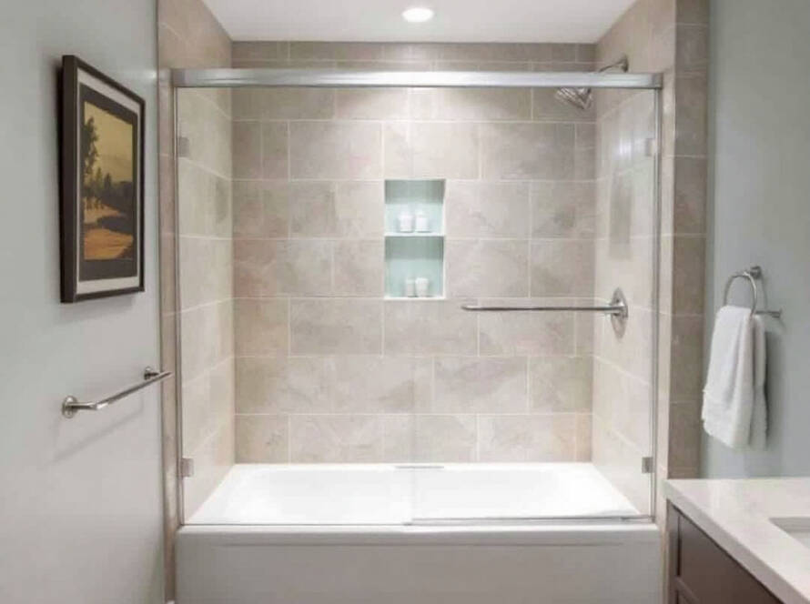 Professional installer near Braintree, MA, offering modern and contemporary shower door installation, representing luxury bath makeovers.