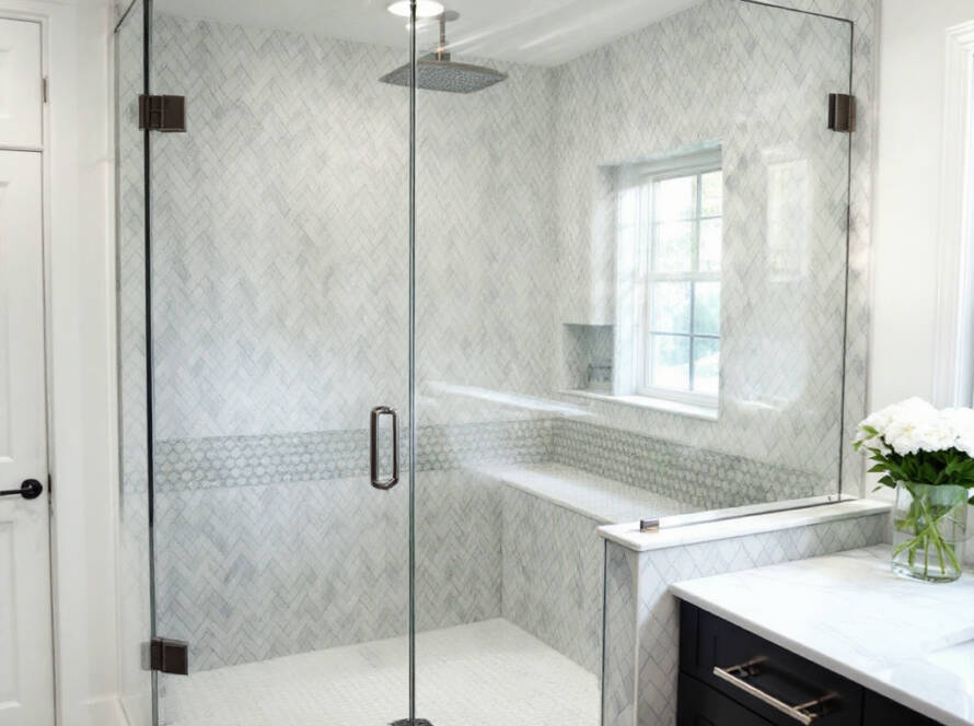 'Premium frameless shower enclosure fitting in Natick, MA with a sleek contemporary design'