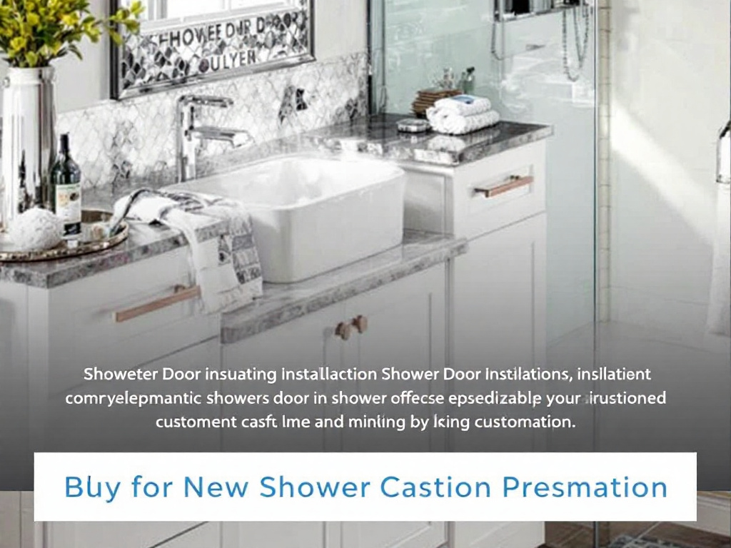 Modern, contemporary-styled shower door installed by a master craftsman near Boxborough, MA.