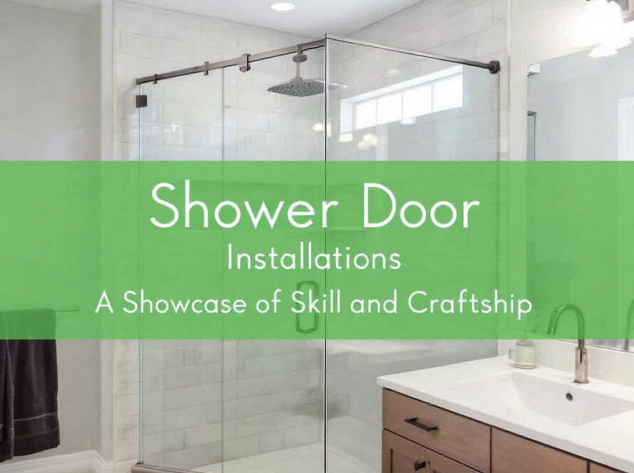 "A newly installed modern, contemporary design shower door showcasing expert craftsmanship in Quincy, MA."