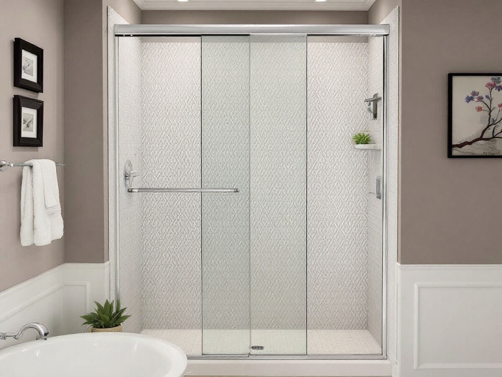 Skilled workers at Winchester's leading company installing a high-quality sliding shower door.