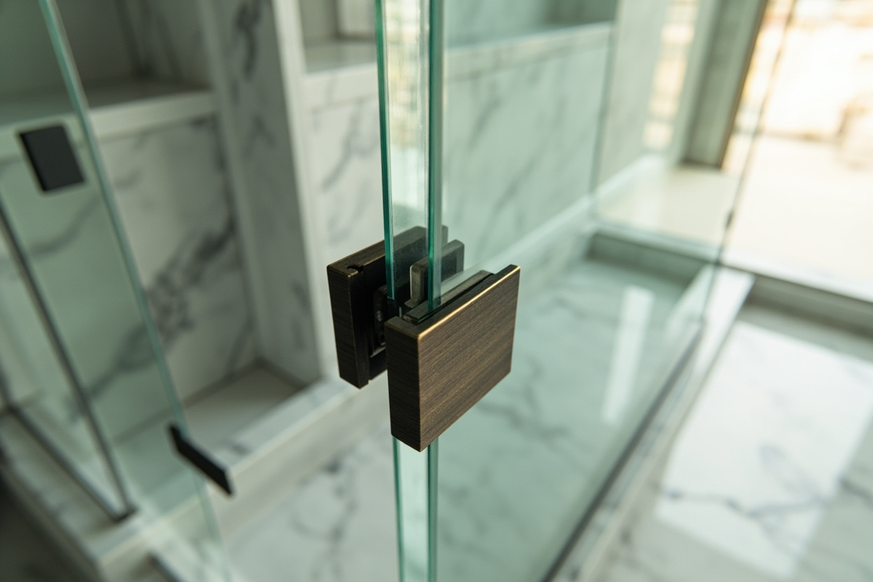 semi frameless shower doors installation in Boston