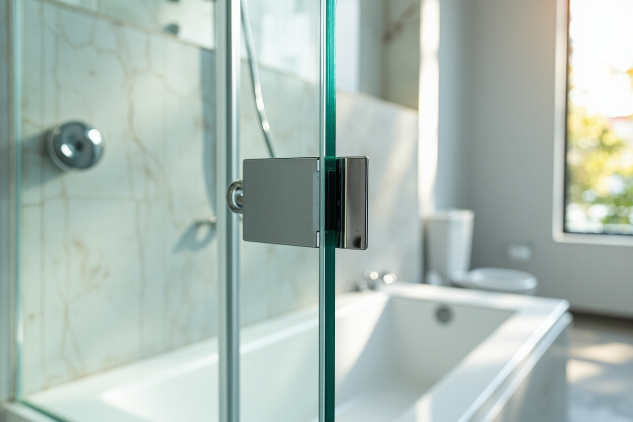 semi frameless shower doors installation in Boston