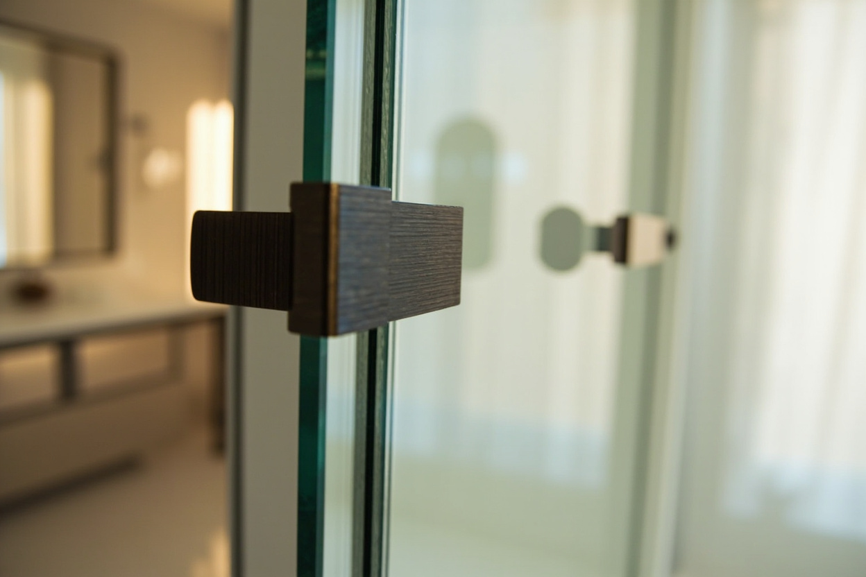 semi frameless shower doors installation in Boston